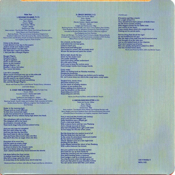 back inner sleeve cd1, John, Elton - Blue Moves